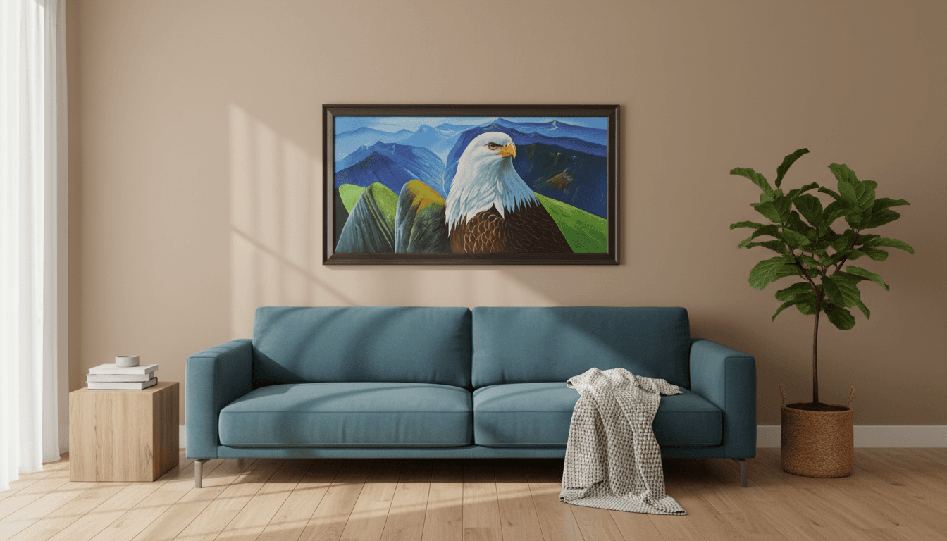 Majestic Eagle Landscape Painting