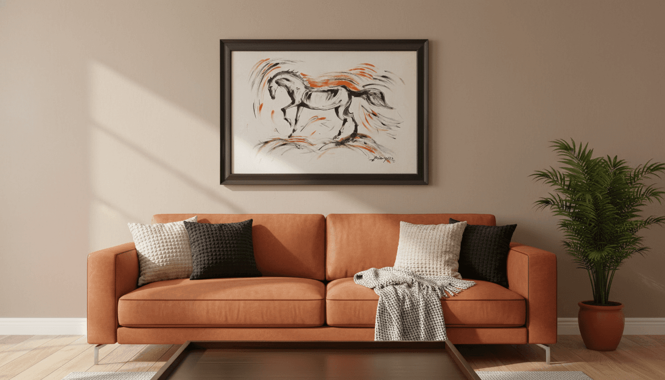 Rushing Horse Abstract Art