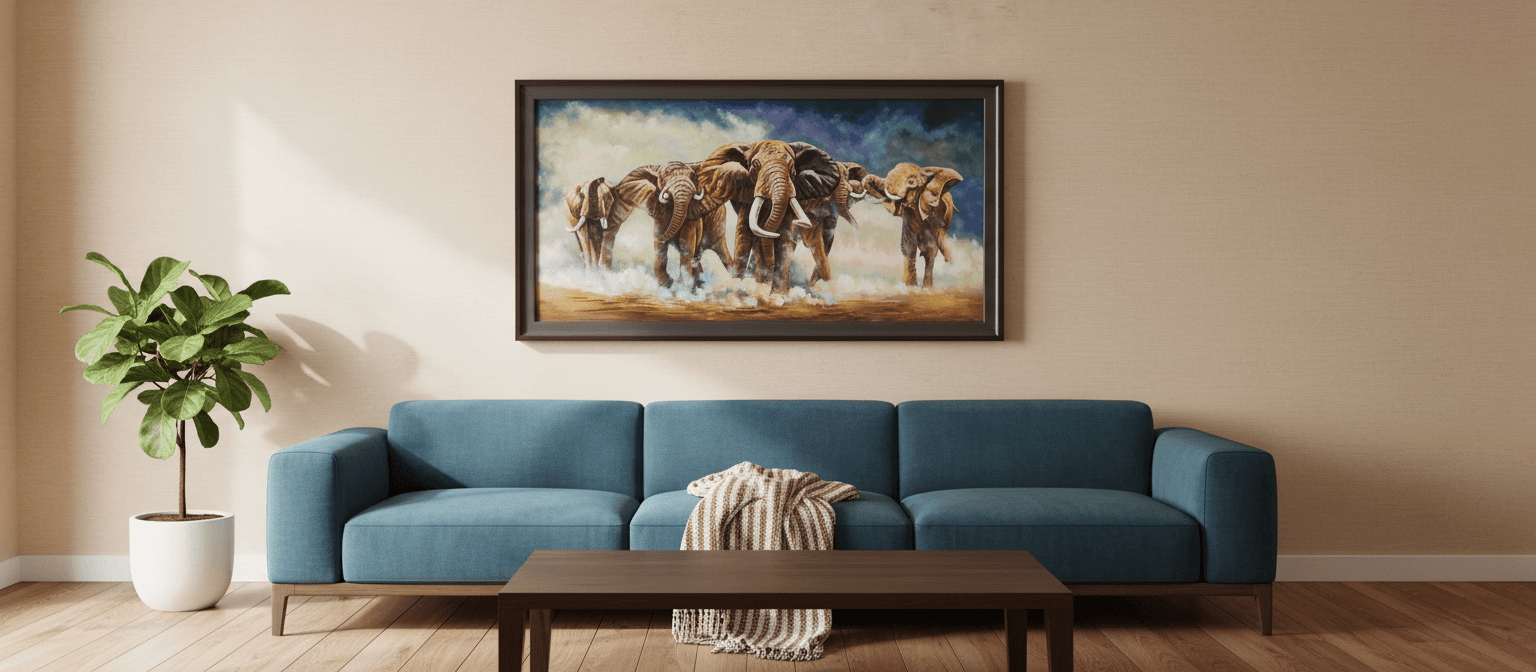 Elephant Herd in Water