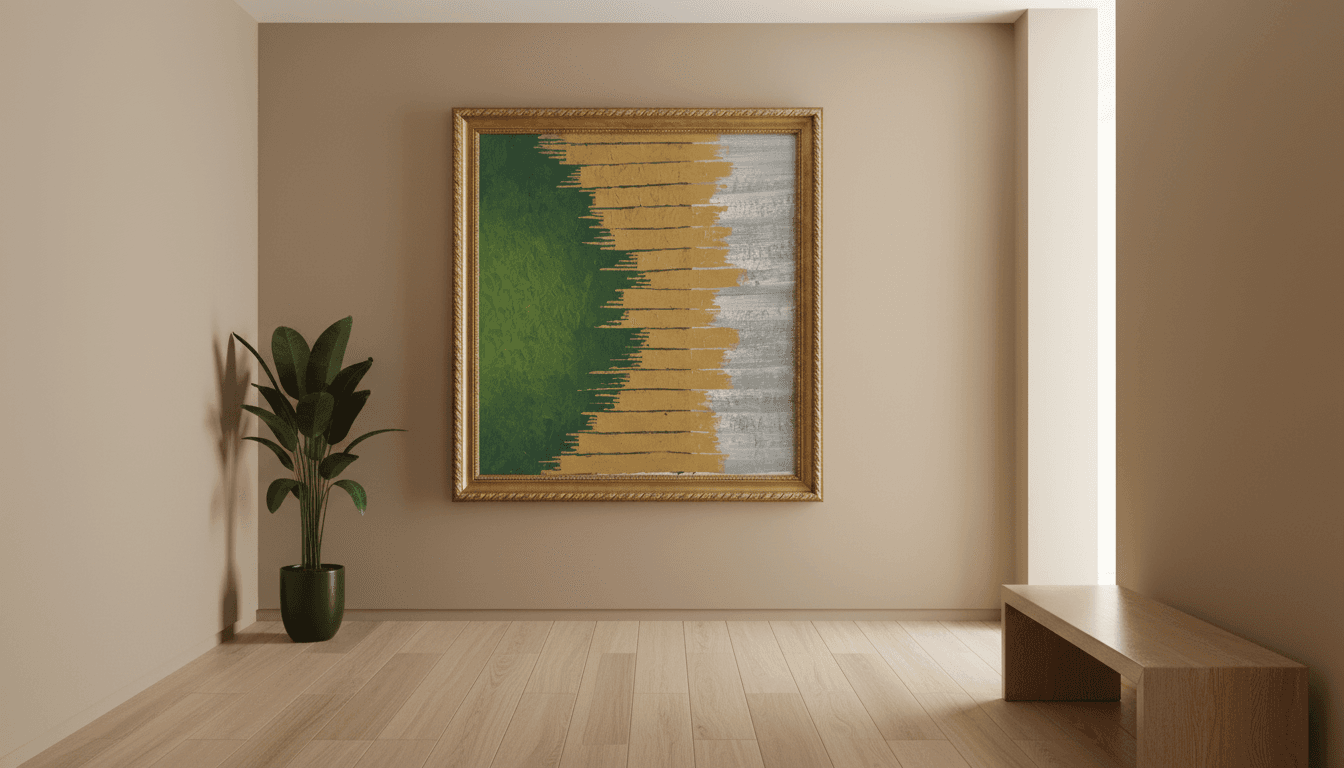 Green and Gold Brushstrokes