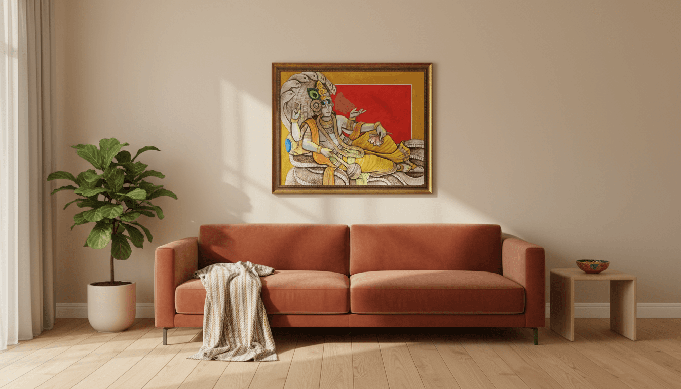 Reclining Vishnu Painting